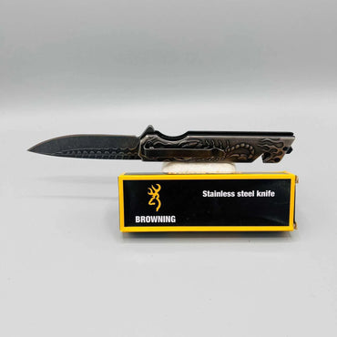 Browning Stainless Steel Knife | Folding Survival Knife with 3.6 Inches