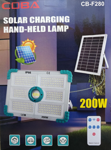 Portable Solar Lamp ZB-L280 with 200W, 280 LED Light Designed for Travelers, Campers, and Outdoor Adventures