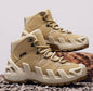 Men’s MId-Top All Season Boots Lace-Up Breathable Hiking and Outdoor Sports Shoes British Retro Motorcycle Style Durable Non-Slip Comfortable Casual Footwear