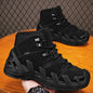 Men’s MId-Top All Season Boots Lace-Up Breathable Hiking and Outdoor Sports Shoes British Retro Motorcycle Style Durable Non-Slip Comfortable Casual Footwear