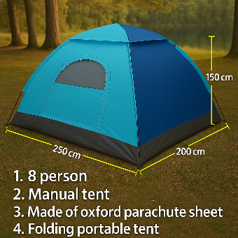 Waterproof Tent For 8 Person | Manual Easy to Install Camping Tent - khan American Tools