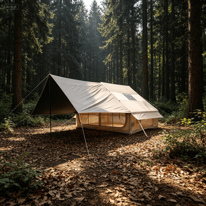WILDBEAR.US 8 Person Air Camp Luxury Camping Inflatable Tent Extended Canopy Outdoor Waterproof Automatic Sunshade Four-season Portable Foldable 210D