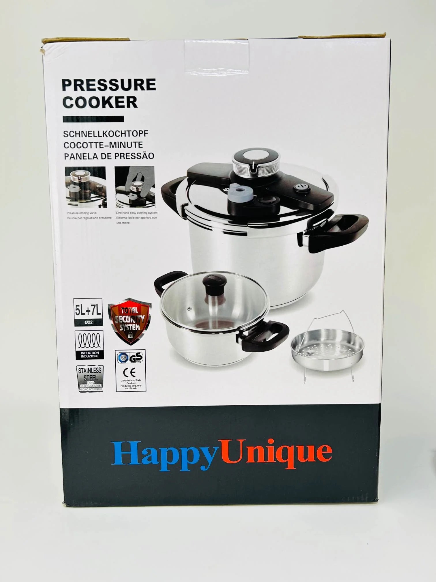 Happy Unique 7L Pressure Cooker| 2 in 1 Pure Aluminum Pressure Cooker - khan American Tools