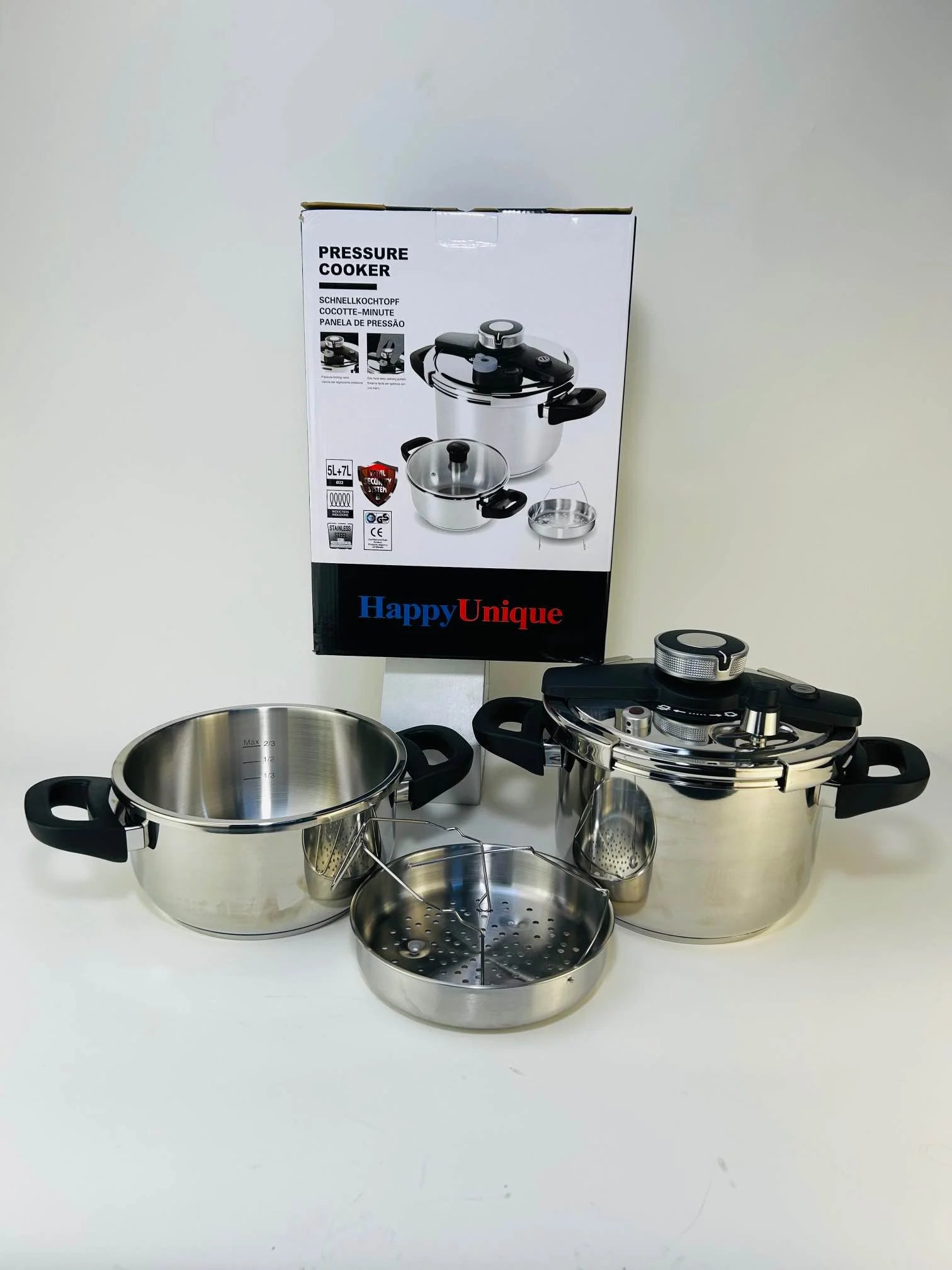 Happy Unique 7L Pressure Cooker| 2 in 1 Pure Aluminum Pressure Cooker - khan American Tools