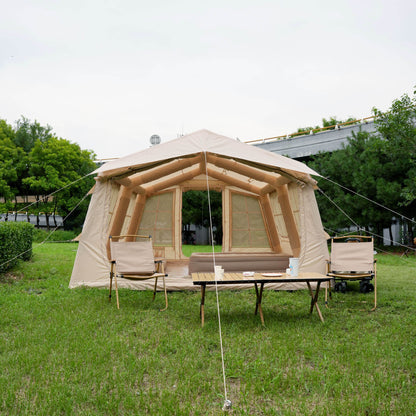 WILDBEAR.US Air Camp 16-person Large Family Camping Tent Quick-open Outdoor Thicken Water-resistant 420d Oxford Four Seasons Inflatable Cabin Tent Weight 22.5 KG