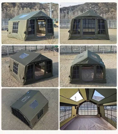 10 Person Military Grade High Quality Factory Price New Arrival Camping Tent Wholesale Family Outdoor Holiday Inflatable Camping Tent for Events Activity