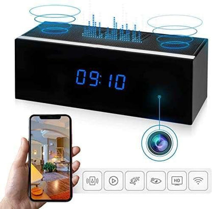 Hidden Camera Bluetooth Speaker Spy Camera Clock WiFi - khan American Tools