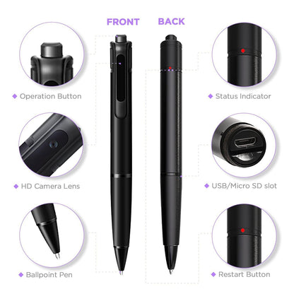 Spy Pen Camera 4K Hidden Pen Camera 64GB HD |  Video Recorder Mini Body Camera| Oeqrqdat hidden Camera