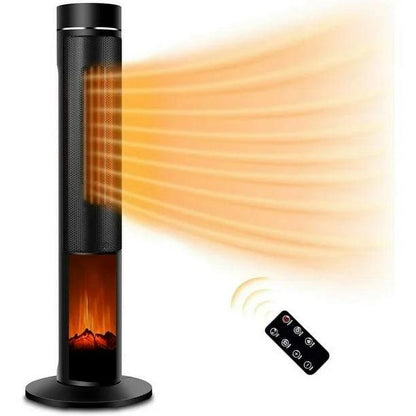 Hot/cold Electric heater with flaming mountains