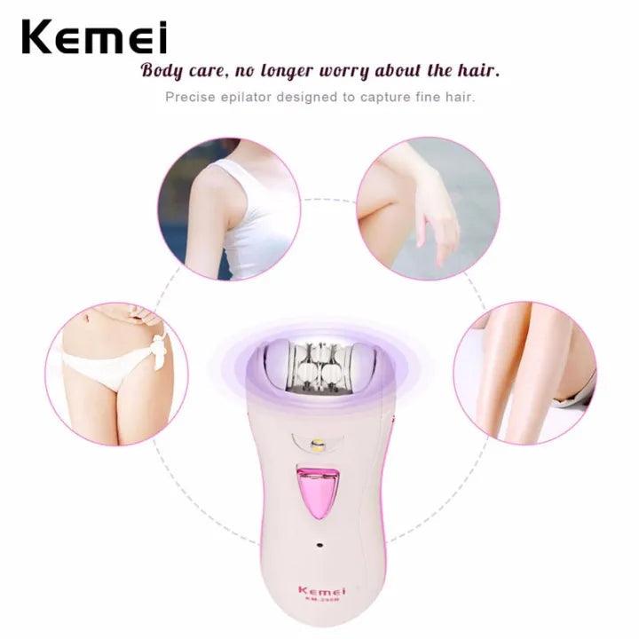 Kemei KM-290R – Lady Epilator Shaver | Rechargeable Trimmer For Women - khan American Tools