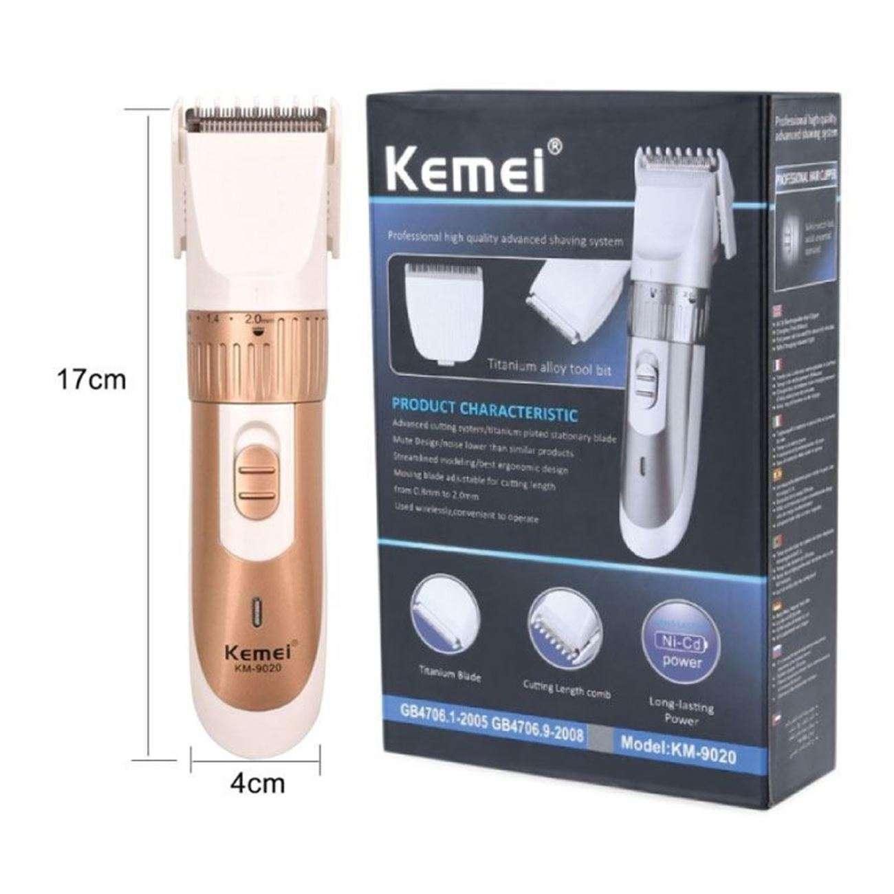Kemei KM 9020 Electric Hair Trimmer and Clipper | Rechargeable Hair Trimmer - khan American Tools