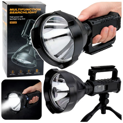 W5120 Rechargeable LED Spotlight Flashlight with Tripod & Power Bank