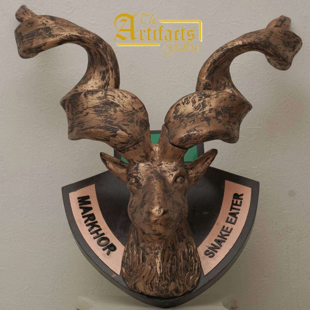 Markhor (Ibex) Snake Eater – Life Size Trophy - khan American Tools