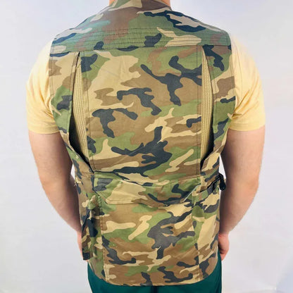 Men Utility Multi Pocket Jacket | Sleeveless Camouflage Jacket For Men