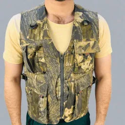 Men Utility Multi Pocket Outdoor Jacket | Sleeveless Camouflage Jacket For Men