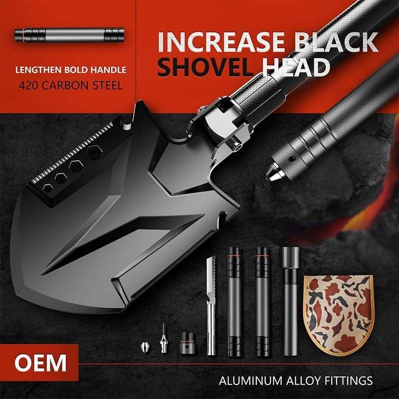 Multifunctional Tactical Shovel, Folding Outdoor Survival Tool - khan American Tools