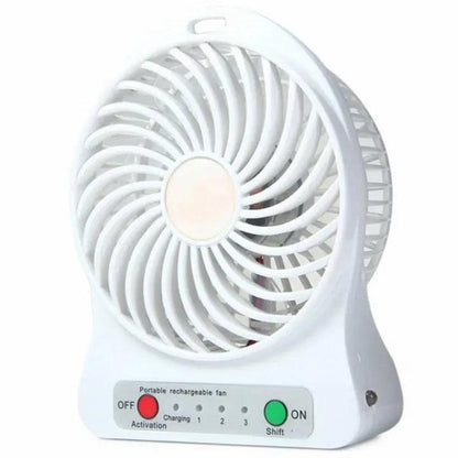 Rechargeable Mini USB Fan Portable Outdoor LED Light Fan - khan American Tools