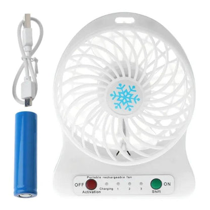 Rechargeable Mini USB Fan Portable Outdoor LED Light Fan - khan American Tools