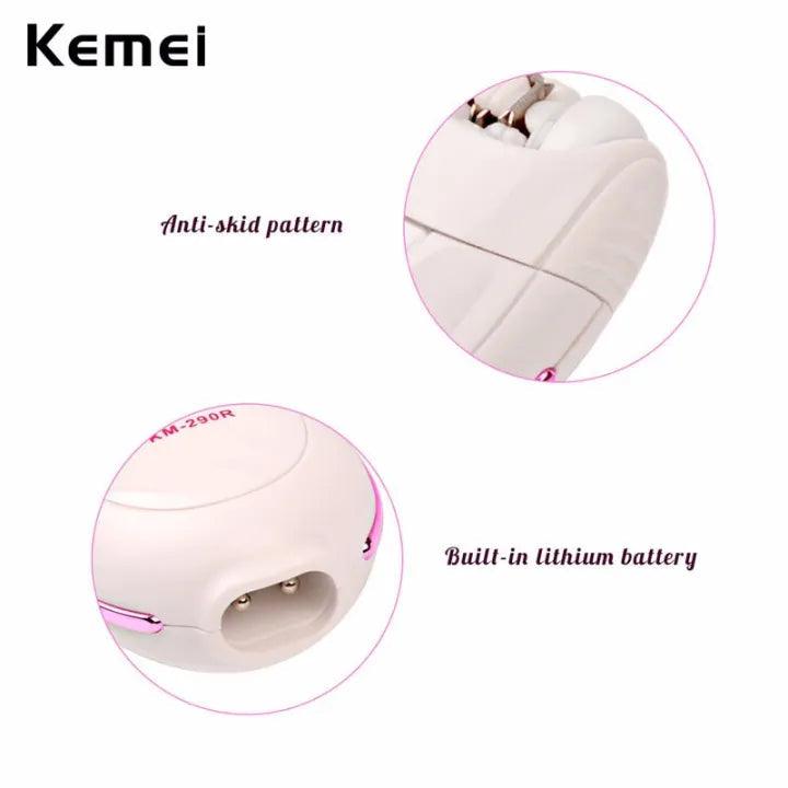 Kemei KM-290R – Lady Epilator Shaver | Rechargeable Trimmer For Women - khan American Tools