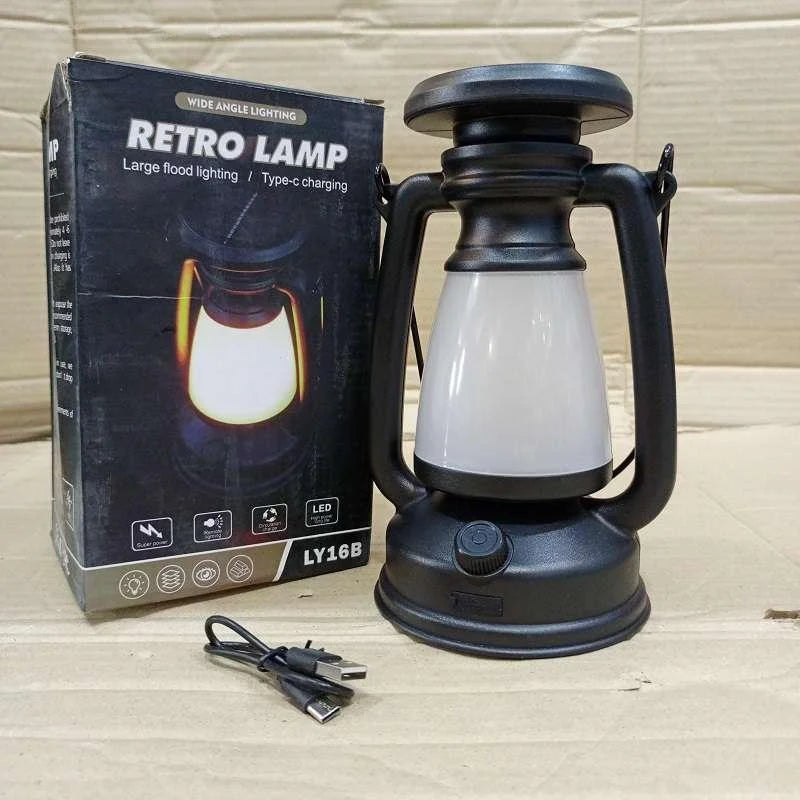 Retro Lamp Flood Light LY-16B | Rechargeable Led Light With C-type Charging Cable - khan American Tools