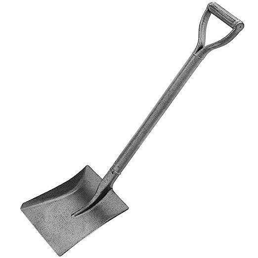 Iron Gardening Spade/Belcha, Black & Grey- Square Head Shovel for Outdoor Camping - khan American Tools