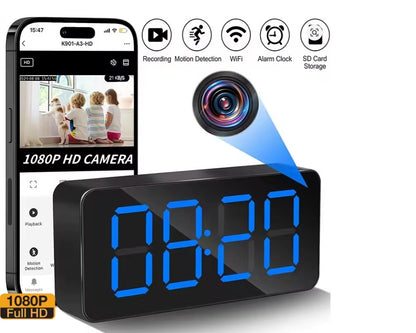 1080P HD Clock Camera Wireless WiFi Mini Camera for Home Indoor Security with Motion Detection Nanny Cam Support Remote Viewing