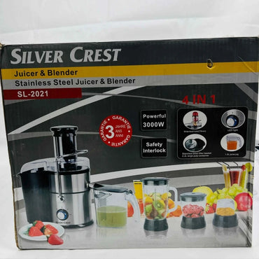 Silver Crest Stainless Steel Juicer Blender | 4 in 1 SL-2021 Juicer Blender With 3000W