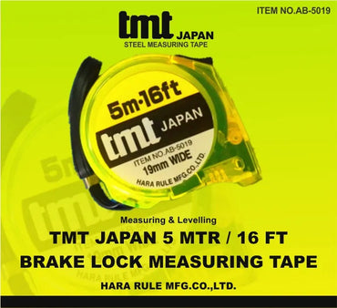 TMT JAPAN 5 MTR / 16 FT BRAKE LOCK MEASURING TAPE ( 19MM WIDE ) AB-5019