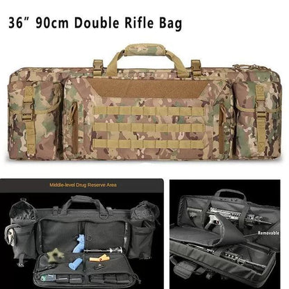 Tactical 36 Inch 90cm Double Rifle Bag | Rifle Bag Case for M4 Ak47 AR 15 Carbine Backpack Shooting | Airsoft Shotgun Bag for Hunting Accessories