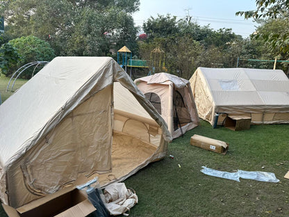 Hot Sale 5*6m Easy Setup Outdoor Waterproof Oxford Inflatable Blowup Camping Air Inflatable House Tent for Trips with Pump