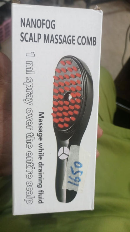Nanofog Scalp Massage Comb – Electric 3-in-1 Vibration Massager with Nano Spray & LED Light Therapy