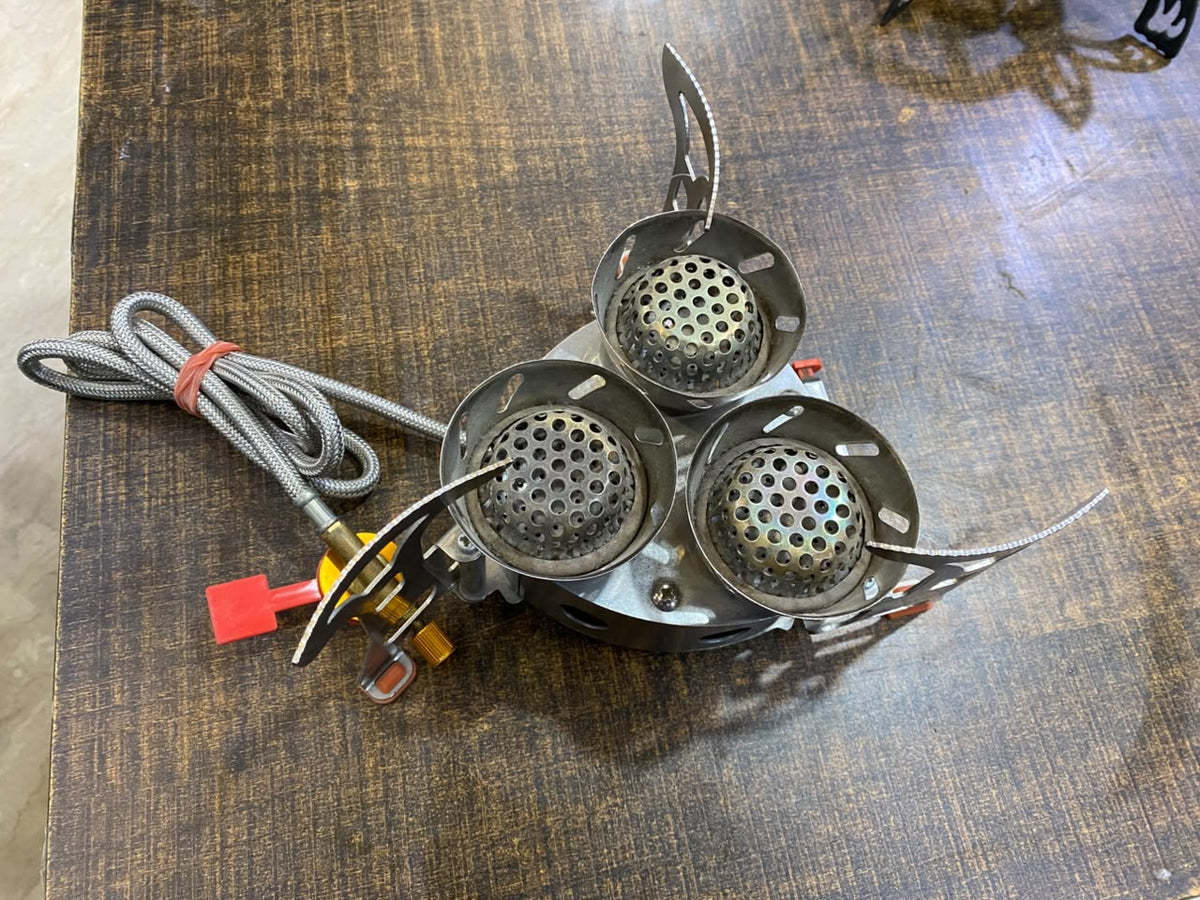 Windproof Portable Camping Gas Stove with Piezo Ignition & Carrying Case – Butane/Propane Backpacking Burner
