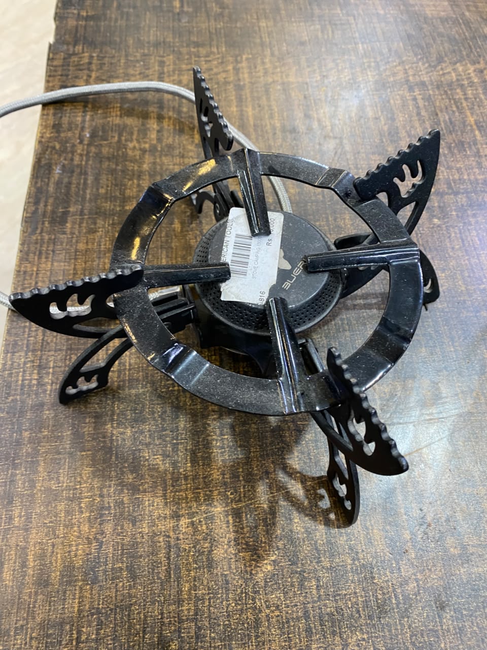 Heavy-Duty Portable Camping Gas Stove with Foldable Pot Supports & Flexible Gas Hose