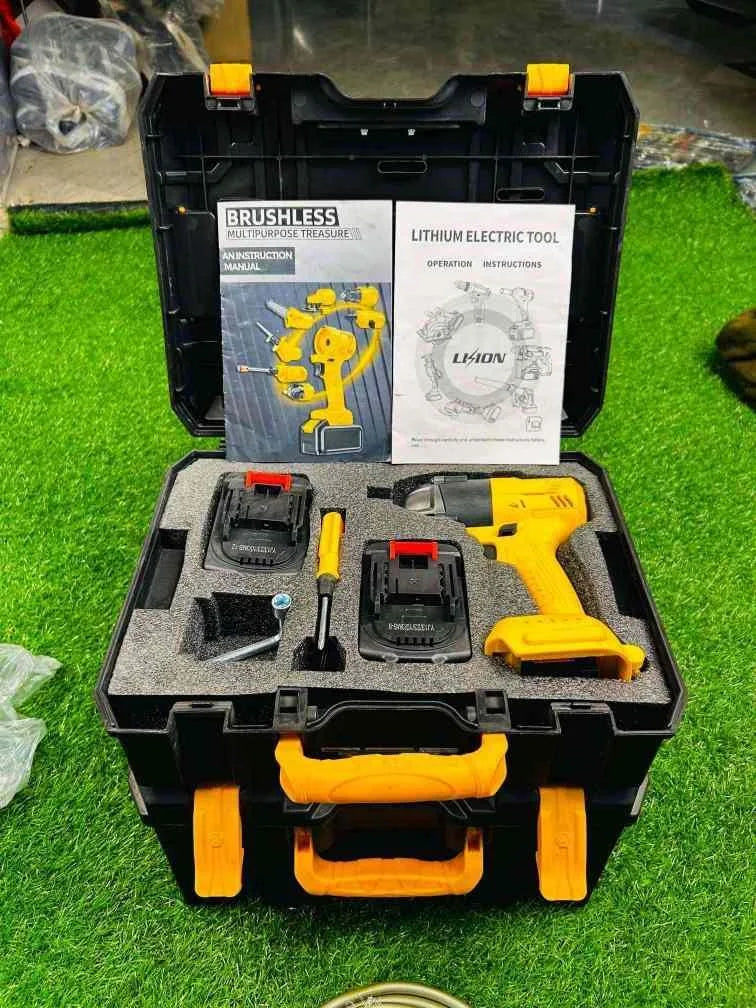 ZZL Drill set with 7 in 1 rechargeable | tool kit with 2 batteries | ZZL 12V Cordless Drill Machine Kit - khan American Tools
