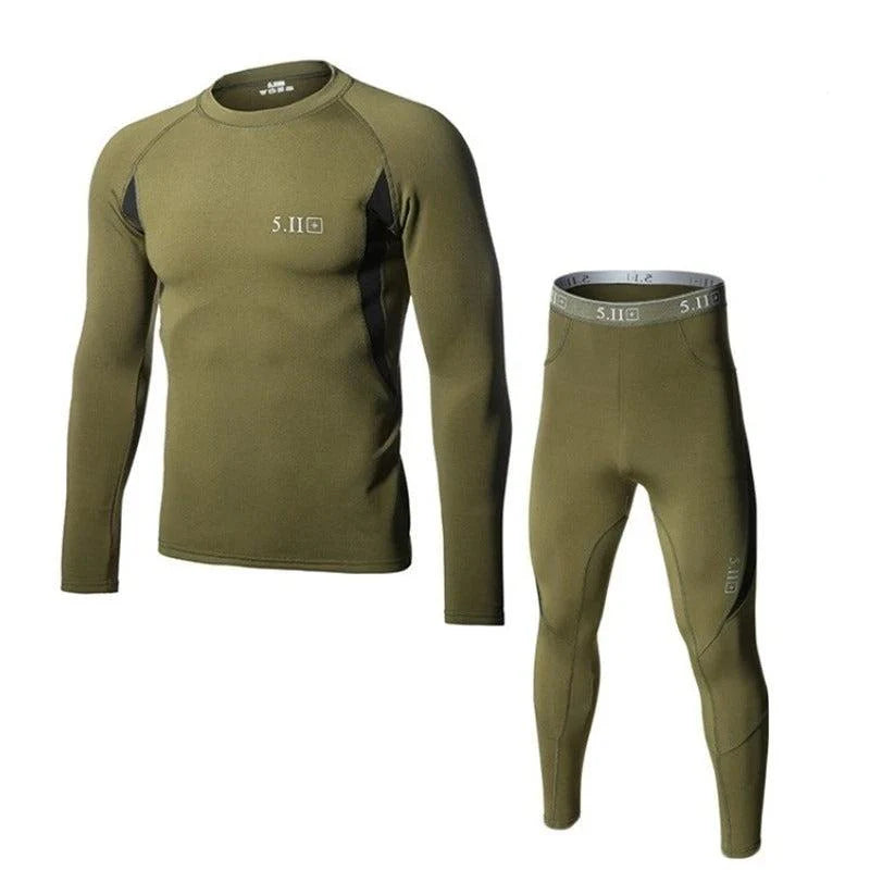 5.11 Men’s Thermal Underwear Set, Compression Base Layer Sports Long Johns Fleece Lined Winter Gear Running Skiing