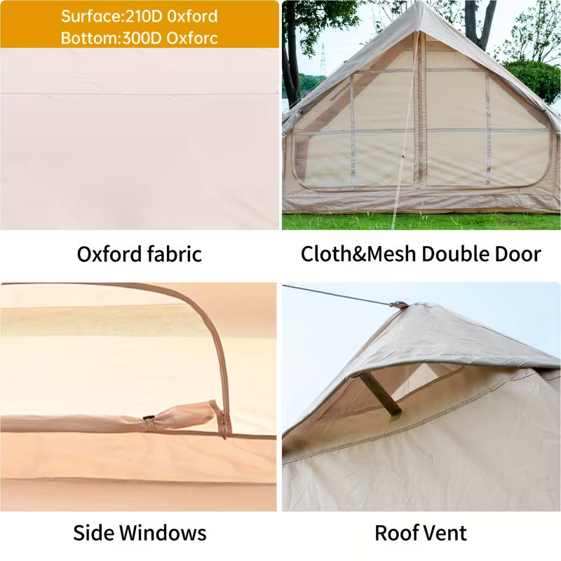 7×8M Inflatable Camping Tent – Waterproof Oxford Air Tent with Pump & Single Door