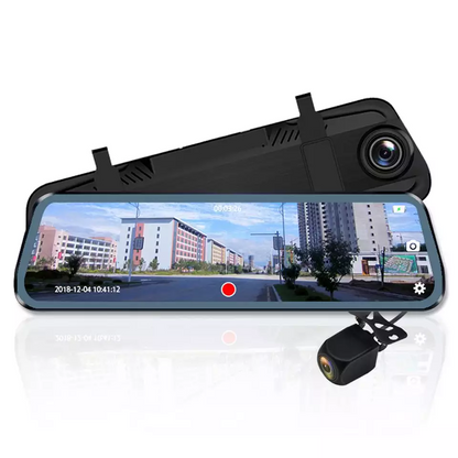 9.66-Inch HD Touch Screen Rear View Mirror Dash Camera