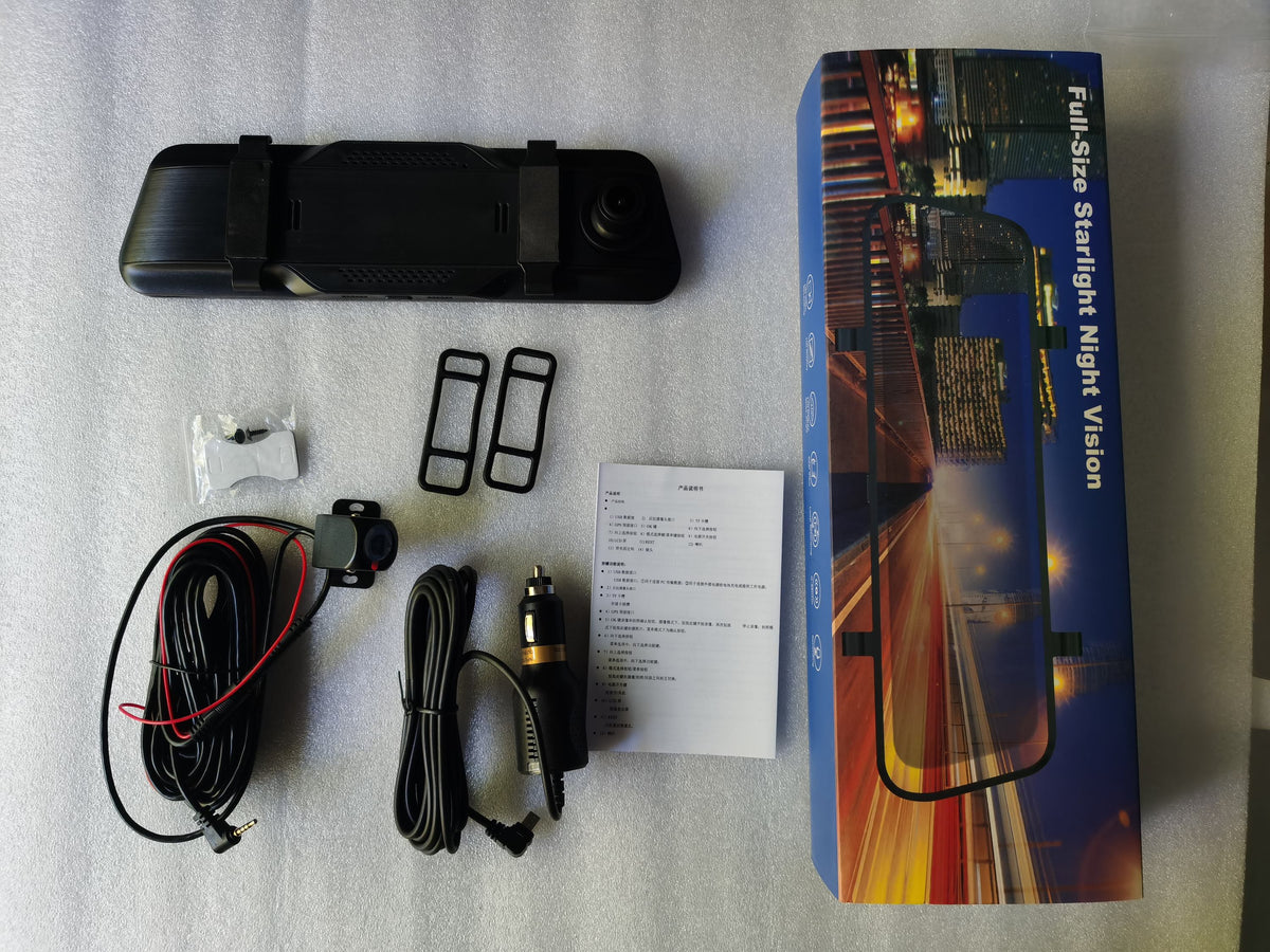 9.66-Inch HD Touch Screen Rear View Mirror Dash Camera
