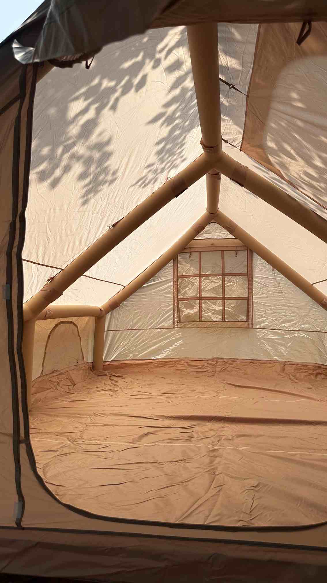 Portable Inflatable Air Tent for Camping Large Blow Up Tent 14-16 Person House 4 Season Air with Pump Easy Set up Waterproof Outdoor Oxford - khan American Tools