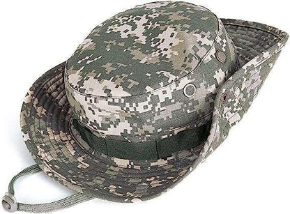 kolumb Wide Brim Boonie Hat, Men & Women Top Camo Bucket Hats for Safari Military Beach - khan American Tools