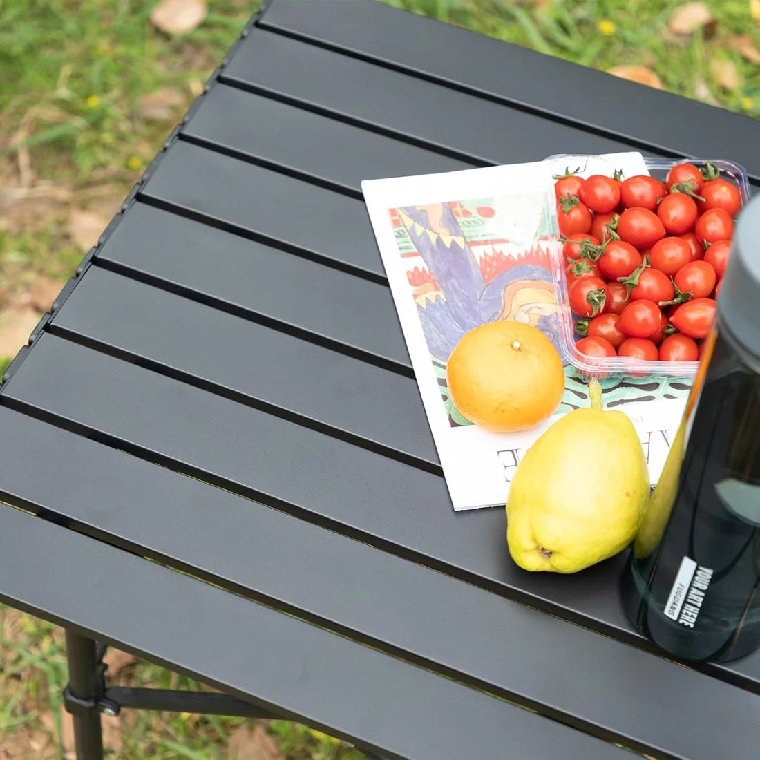 Large Portable Folding Aluminum Camping Table with Adjustable Height & Carry Bag