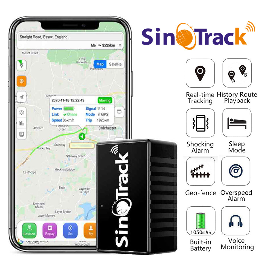 SinoTrack ST-903 GPS Tracker Car Mini GPS Tracker Locator Real-Time Location Hidden Tracking Device with Voice Monitor for Cars Motorcycles Truck Taxi Kids Persons