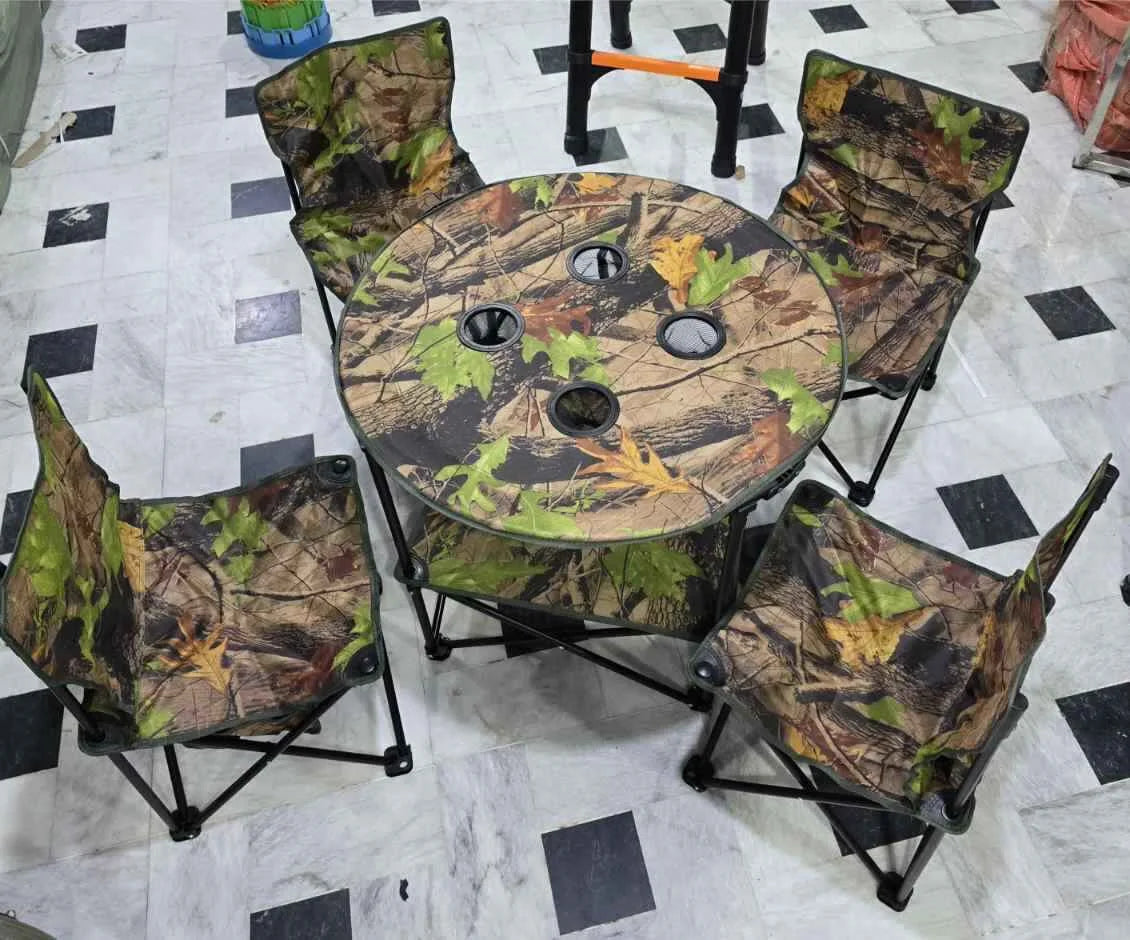 Outdoor Folding Table with 4 Chairs Set for Camping | Table Chair Set For Outdoor Adventure - khan American Tools