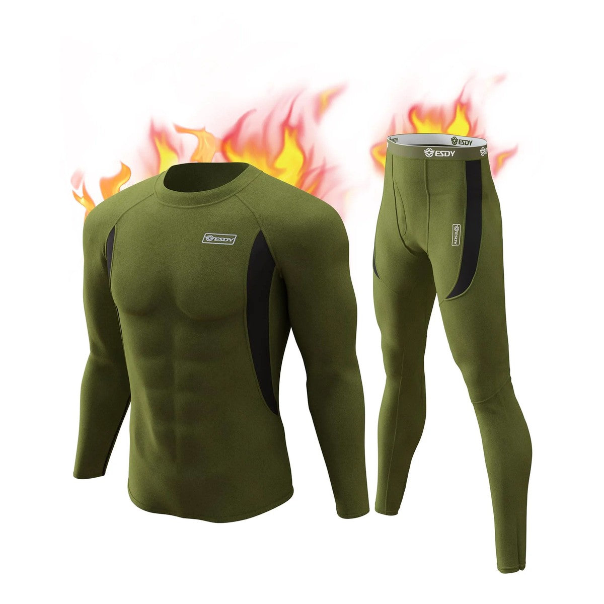 5.11 Men’s Thermal Underwear Set, Compression Base Layer Sports Long Johns Fleece Lined Winter Gear Running Skiing