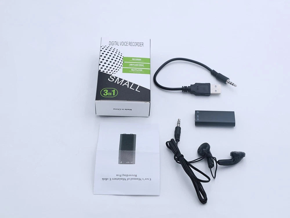 Mini Spy Voice Activated Recorder Audio MP3 Music Player 16G For Lecture Meeting