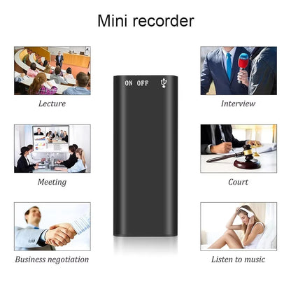 Mini Spy Voice Activated Recorder Audio MP3 Music Player 16G For Lecture Meeting