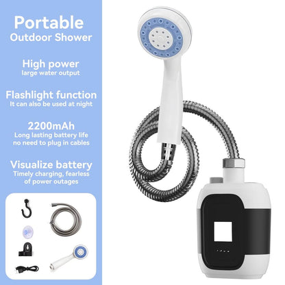 Waterproof Bath Shower Pump 12V Electric Outdoor Versatile Portable Toilet Shower for Camping Hiking Traveling