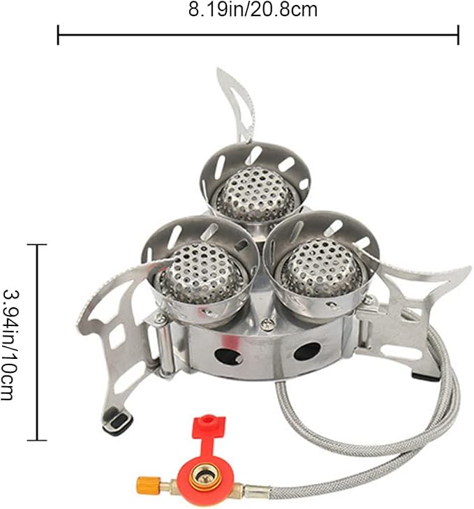 Windproof Portable Camping Gas Stove with Piezo Ignition & Carrying Case – Butane/Propane Backpacking Burner