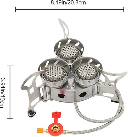 Windproof Portable Camping Gas Stove with Piezo Ignition & Carrying Case – Butane/Propane Backpacking Burner