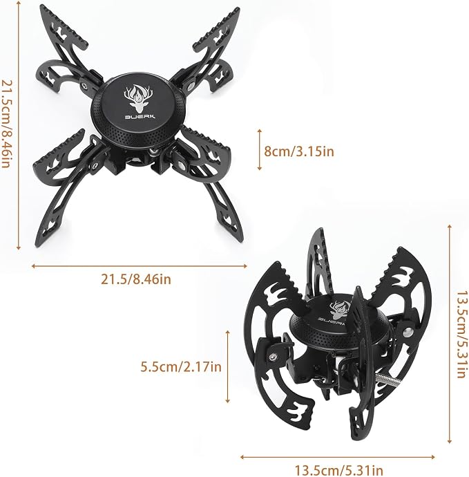 Heavy-Duty Portable Camping Gas Stove with Foldable Pot Supports & Flexible Gas Hose
